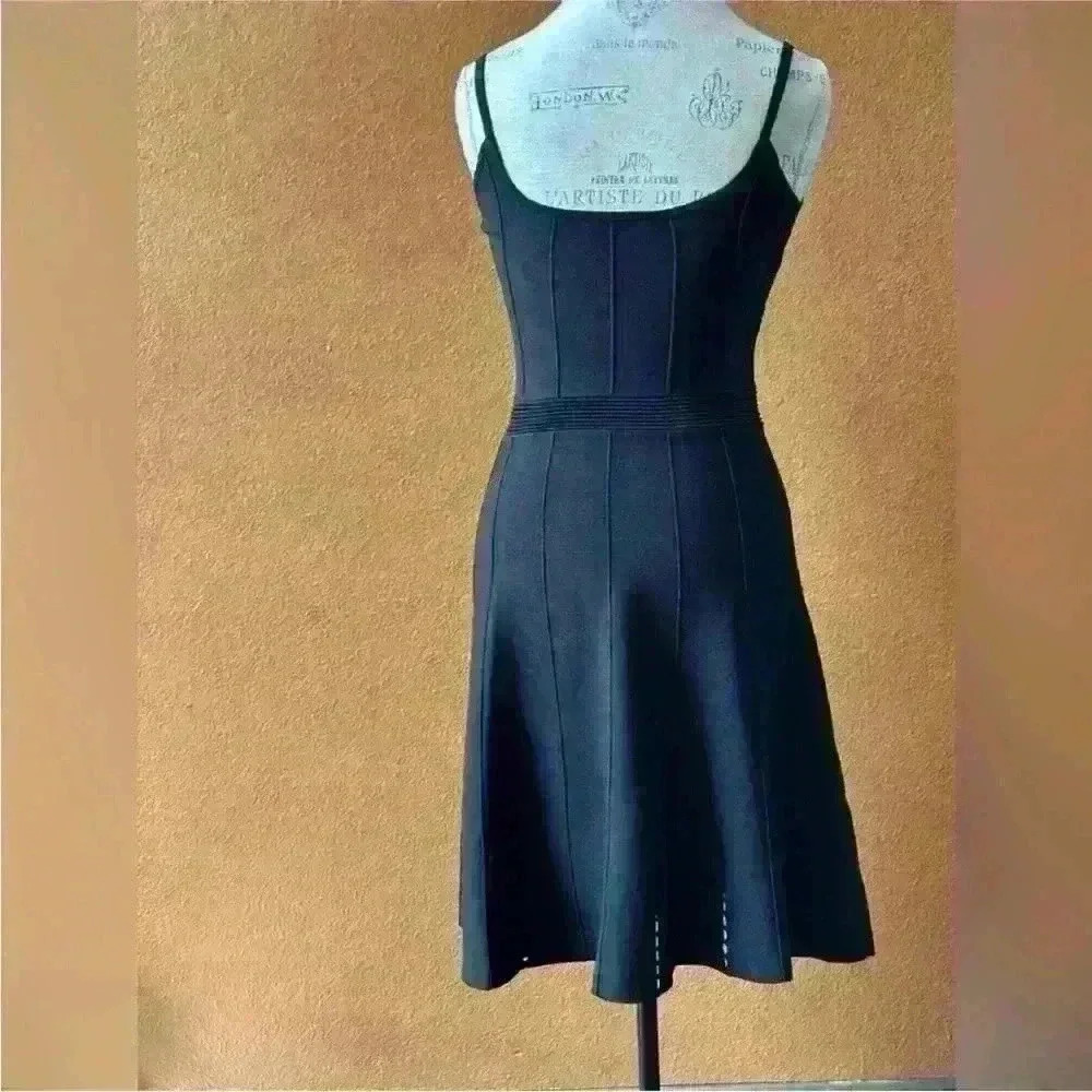 Sandro Paris "Winsley" Black Thin Strap Pointelle Knit Dress Size 38/ US 4-6 EUC - Picture 8 of 12